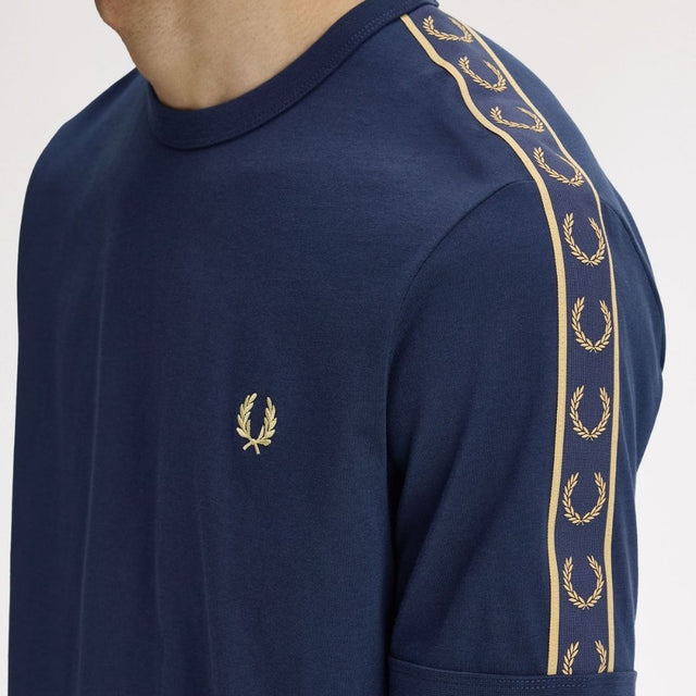 Fred Perry Contrast Tape Ringer Tennis Blue/Champagne