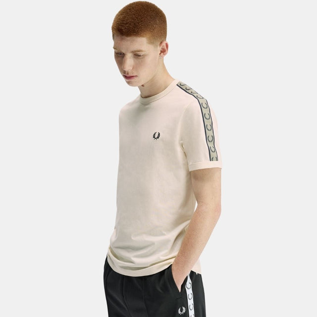 Fred Perry Contrast Tape Ringer Ecru/Navy