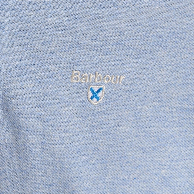Barbour Tartan Pique Polo Shirt Sky Marl