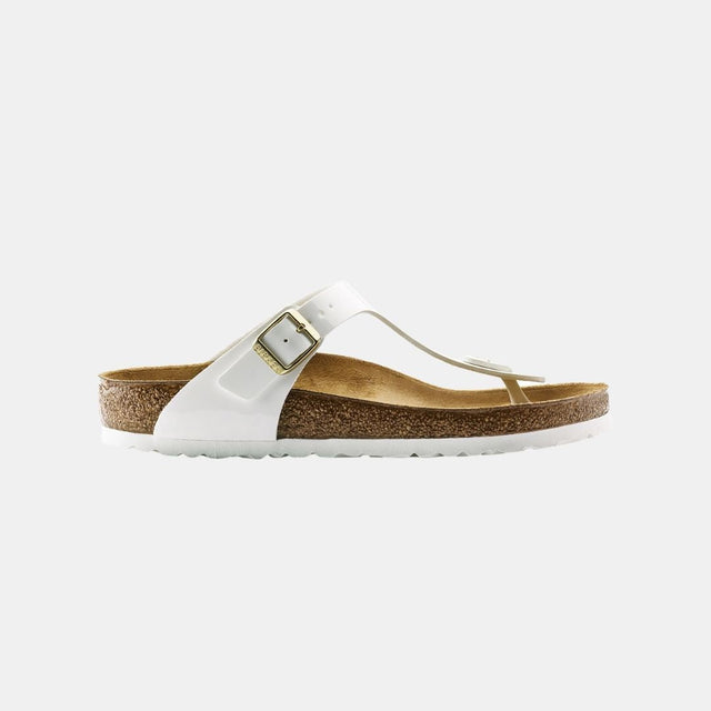 Birkenstock Gizeh Birko-Flor Enamel Women's Patent White