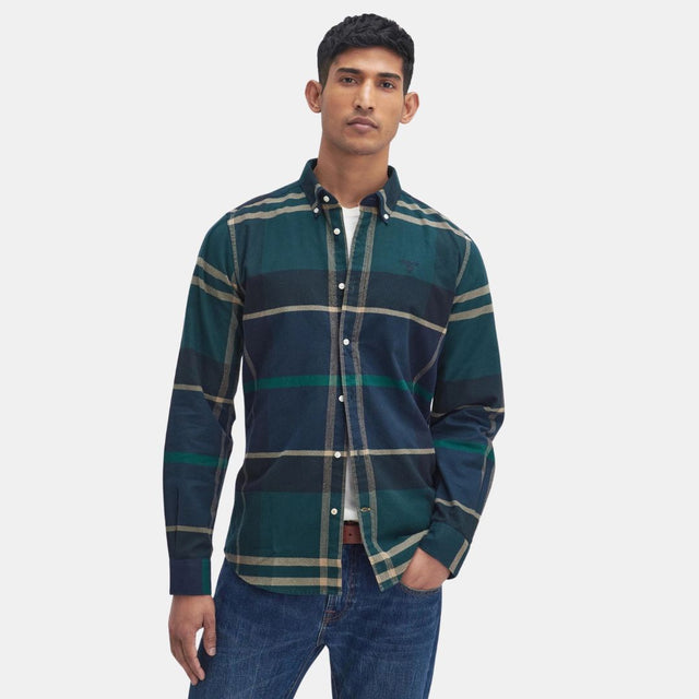 Barbour Iceloch Tailored Long-Sleeved Shirt Green Loch
