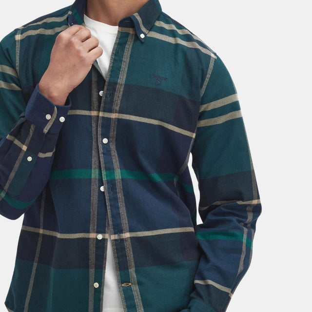 Barbour Iceloch Tailored Long-Sleeved Shirt Green Loch