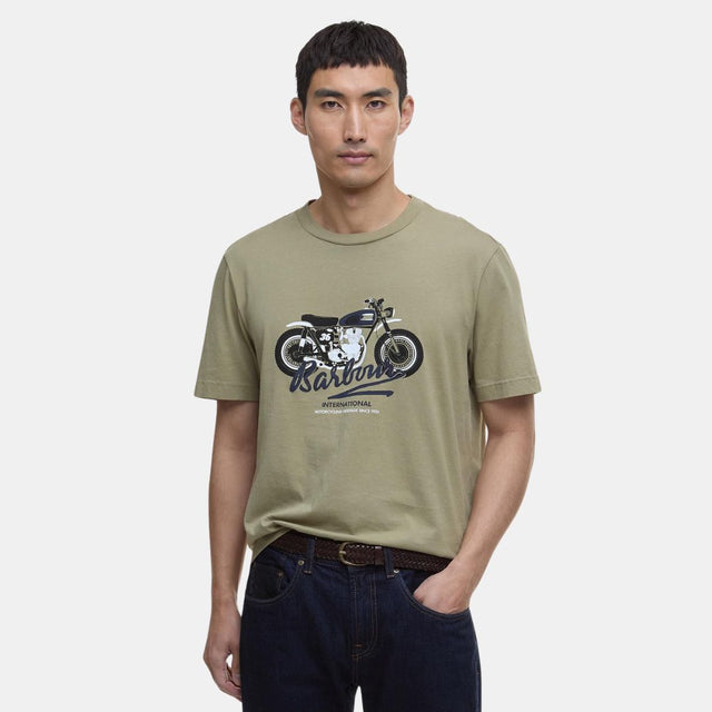 Barbour International Stonebridge Graphic T-Shirt Bleached Olive