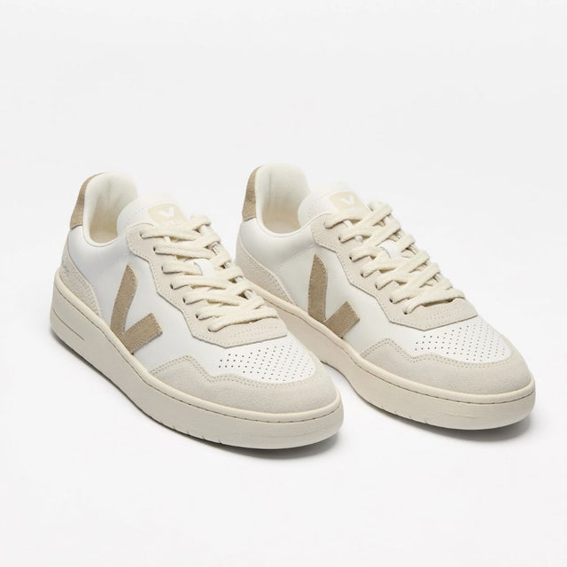 Veja Women's V-90 Leather White Taupe