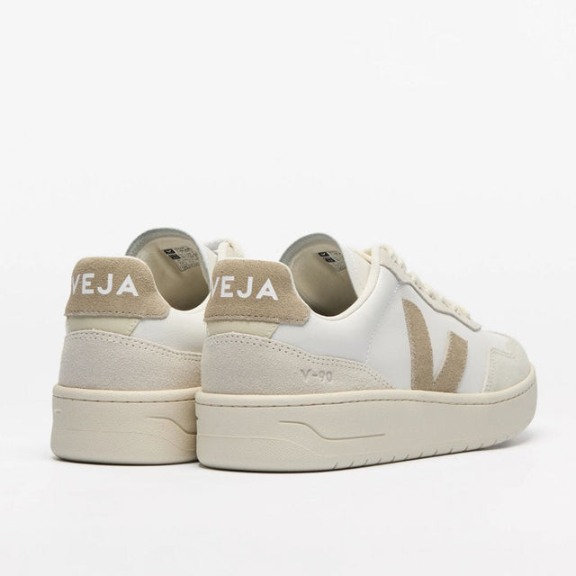 Veja Men's V-90 Leather White Taupe