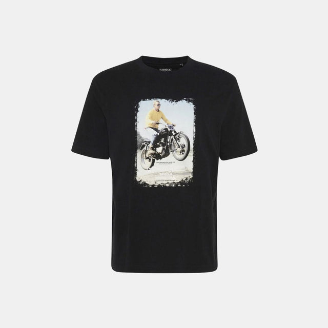 Barbour International Coster Steve McQueen Graphic T-Shirt Classic Black