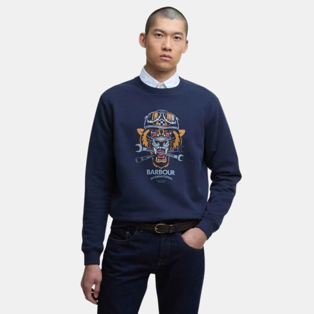 Barbour International Carlisle Graphic Sweatshirt Sapphire Navy