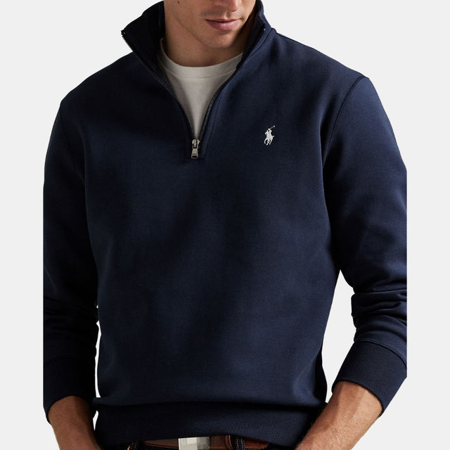 Ralph Lauren Double-Knit Quarter-Zip Pullover Aviator Navy