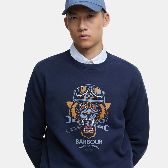 Barbour International Carlisle Graphic Sweatshirt Sapphire Navy