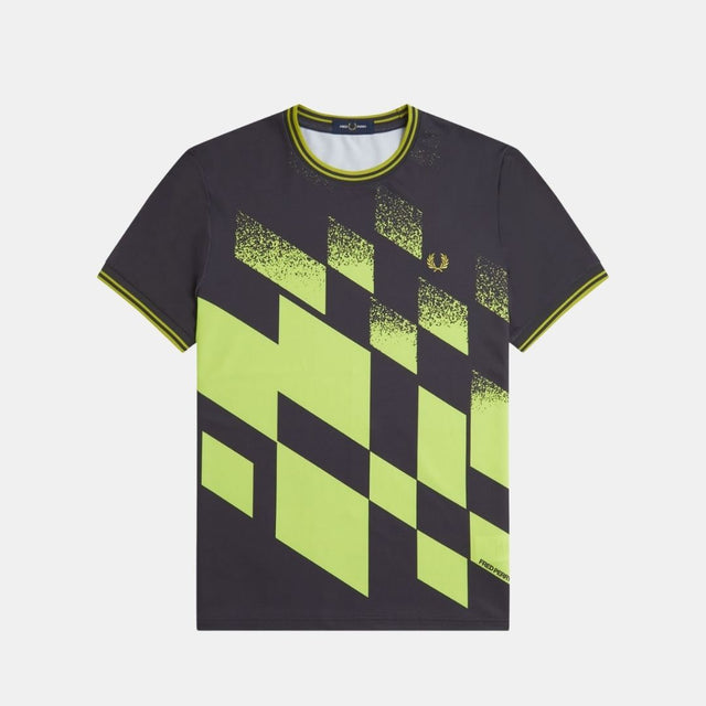 Fred Perry Tennis Printed T Shirt Anchor Grey