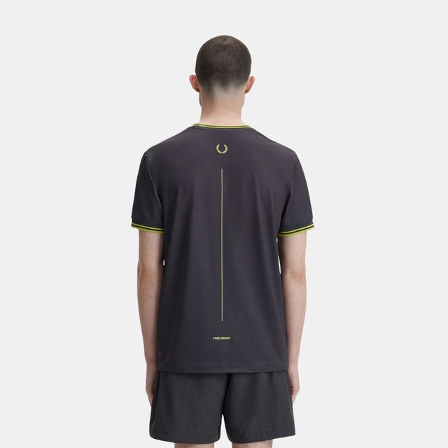 Fred Perry Tennis Printed T Shirt Anchor Grey
