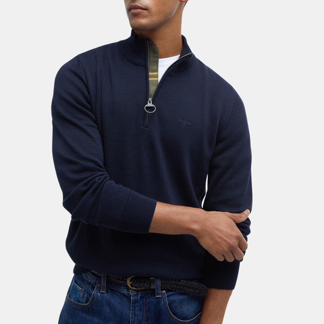 Barbour Cotton Half-Zip Jumper Navy