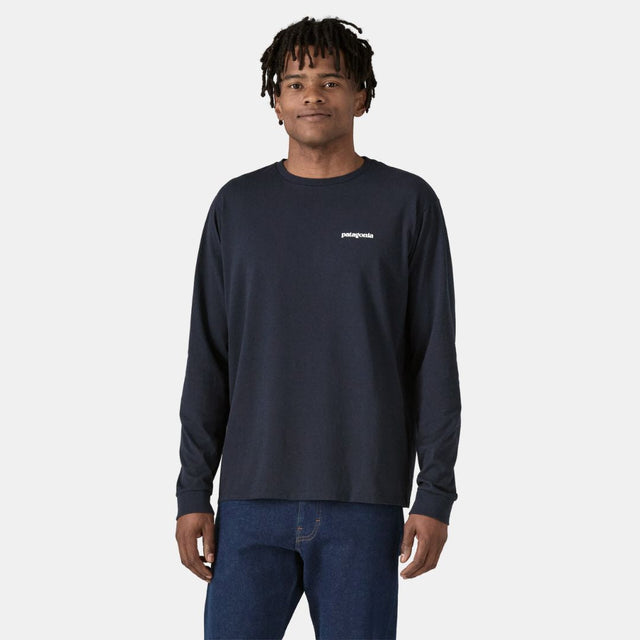 Patagonia Men's Long-Sleeved P-6 Logo Responsibili-Tee New Navy