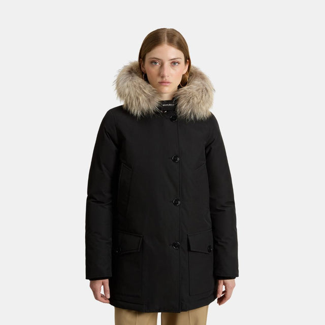 Woolrich Artic Parka Ramar Cloth Detachable Fur Women's Black