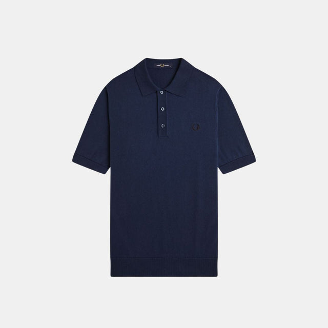 Fred Perry Cotton Knitted Shirt Tennis Blue