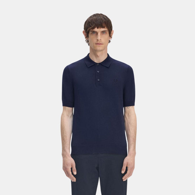 Fred Perry Cotton Knitted Shirt Tennis Blue