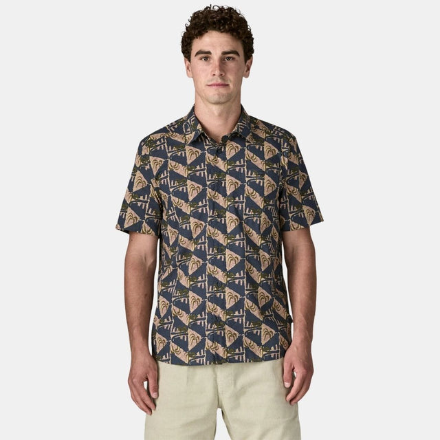 Patagonia Men's Go To Shirt Jaguar Geo: Dolomite Blue