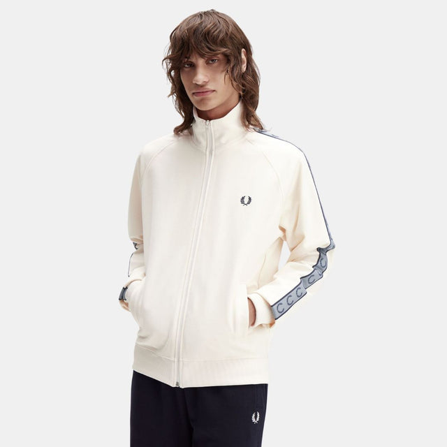 Fred Perry Contrast Tape Track Jacket Ecru & Navy