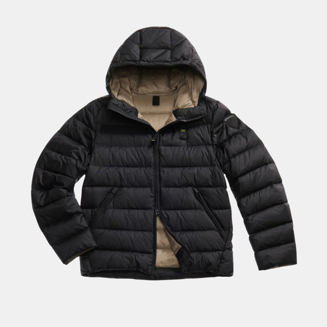 Blauer Down Jacket With Hood Action Black Inside Beige