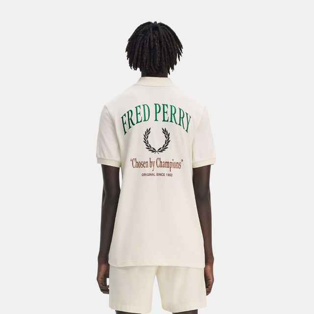 Fred Perry Embroidered Polo Shirt Ecru