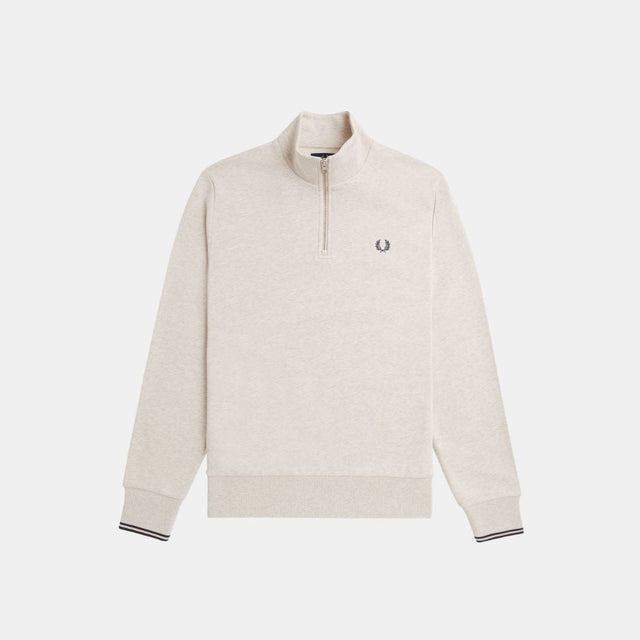 Fred Perry Half Zip Sweatshirt Porridge Marl