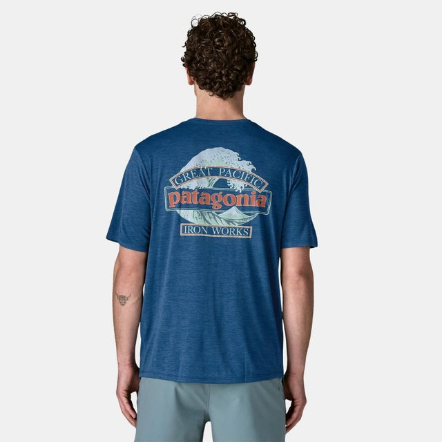 Patagonia Men's Cap Cool Daily Shirt Great Waves Clement Blue Light Clement Blue XDye