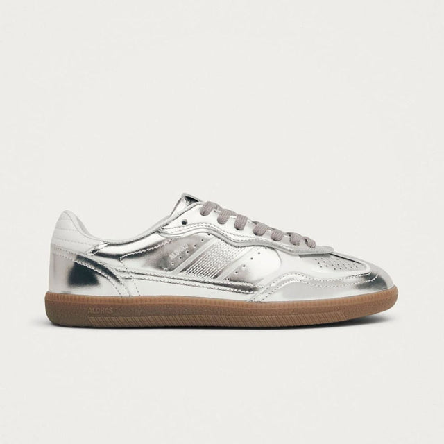 Alohas 490 Rife Shimmer Silver Cream Leather Sneakers