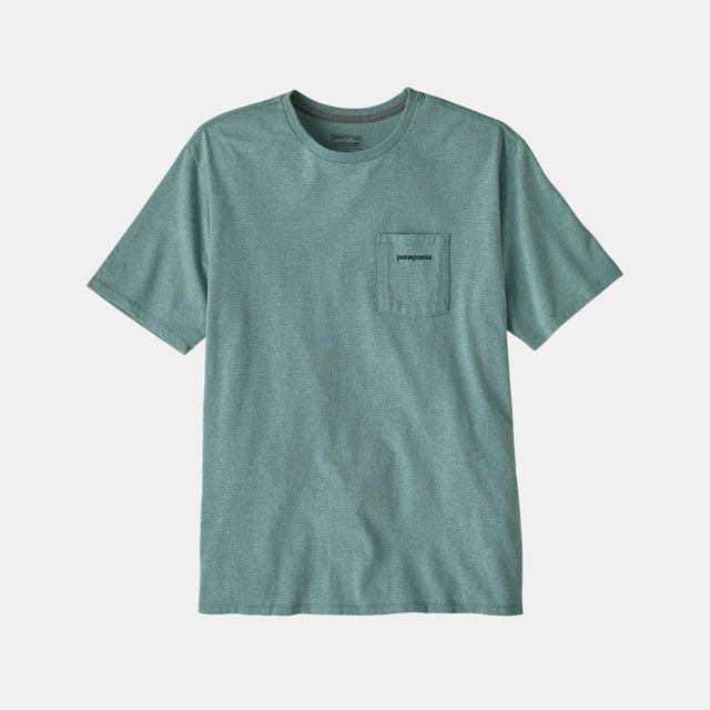 Patagonia Men's Boardshort Logo Pocket Responsibili Tee Blue Sage