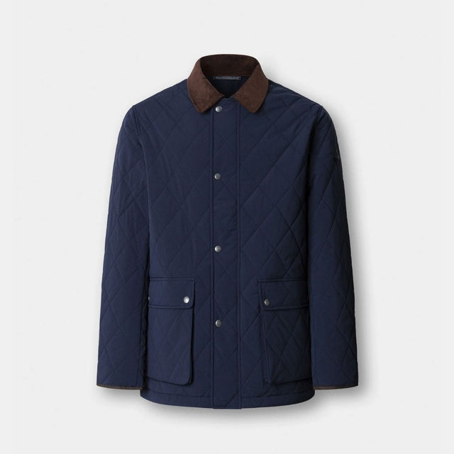 Hackett London Quilted Jacket Midnight Blue