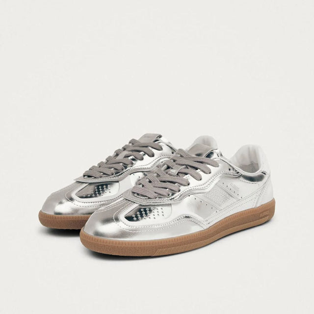 Alohas 490 Rife Shimmer Silver Cream Leather Sneakers