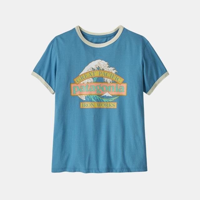 Patagonia Women's Great Waves Ringer Tee Shore Blue