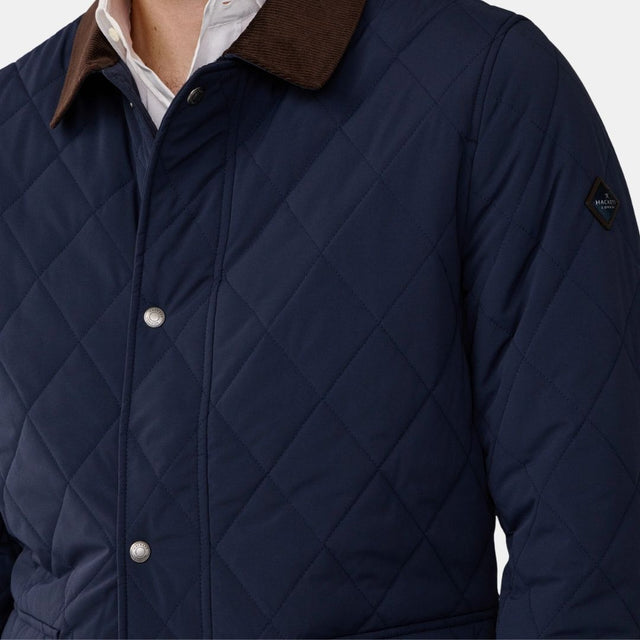 Hackett London Quilted Jacket Midnight Blue