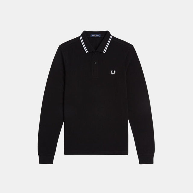 Fred Perry LS Polo M3636 Twin Tipped Black & White