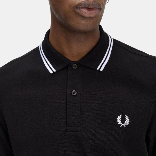 Fred Perry LS Polo M3636 Twin Tipped Black & White