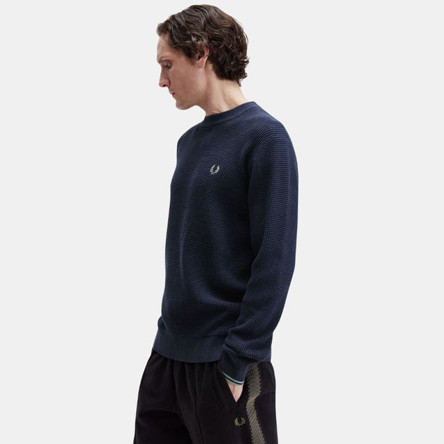 Fred Perry Waffle Stitch Jersey Dark Airforce