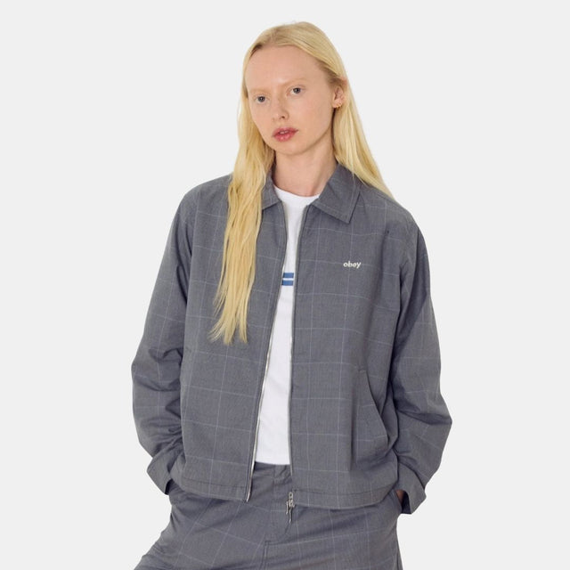 Obey Olivia Plaid Jacket Grey Plaid