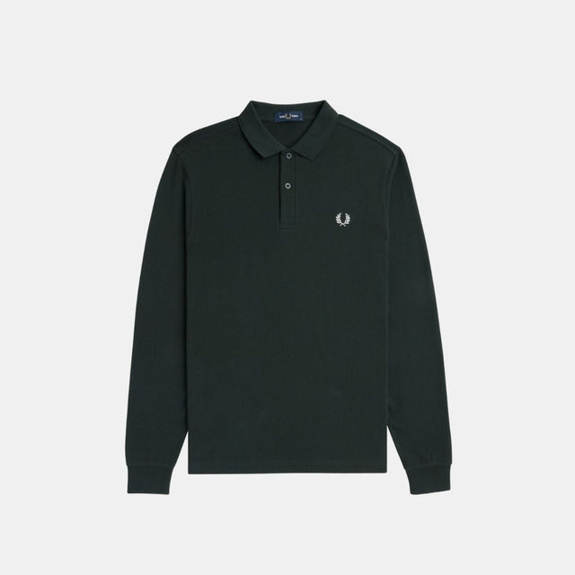 Fred Perry LS Polo M6006 Night Green & White
