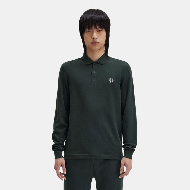 Fred Perry LS Polo M6006 Night Green & White