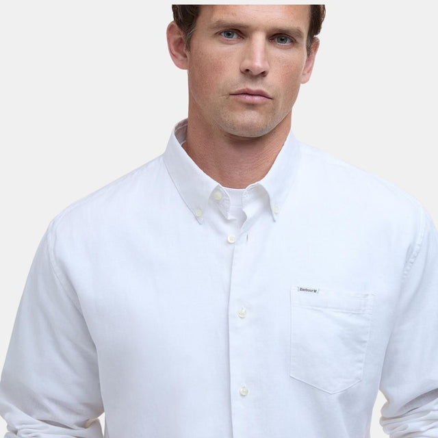 Barbour Nelson Linen Blend Regular Shirt White