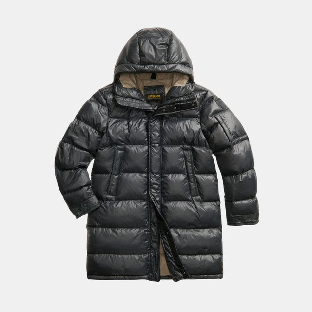 Blauer Long Jacket With Chest Pockets Aldrich Anthracite Grey Inside Beige