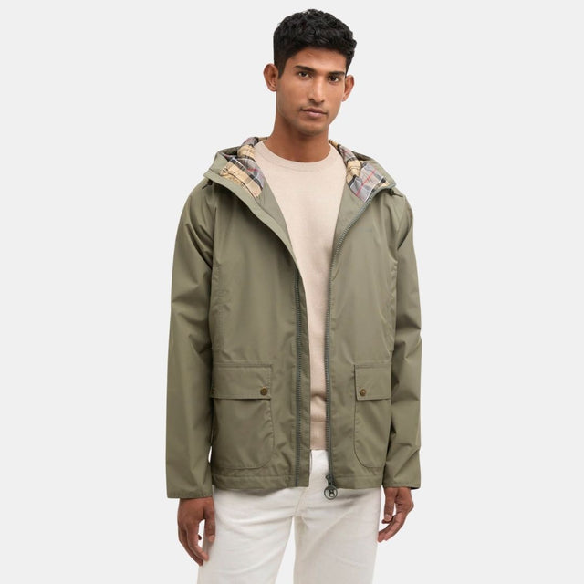 Barbour Hooded Domus Waterproof Jacket Dusty Olive