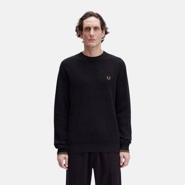 Fred Perry Waffle Stitch Jersey Black