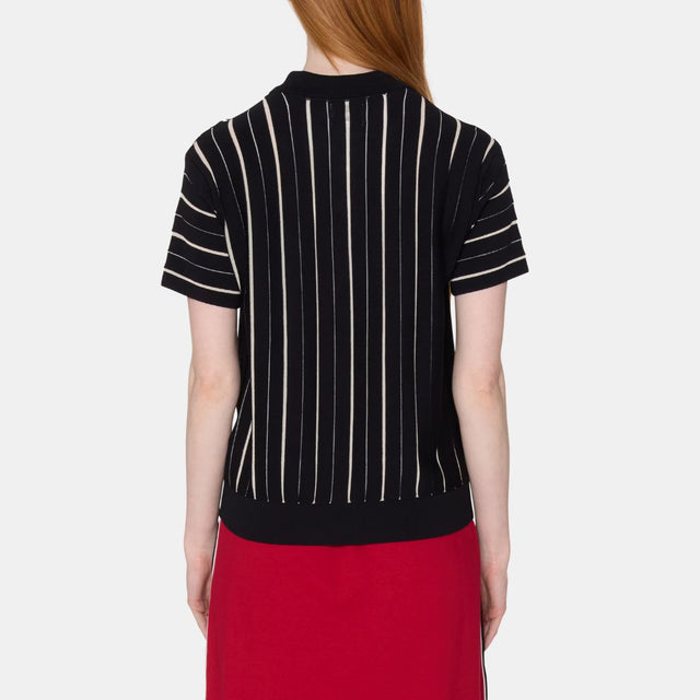 Obey Arlo Stripe Polo Sweater Black Multi