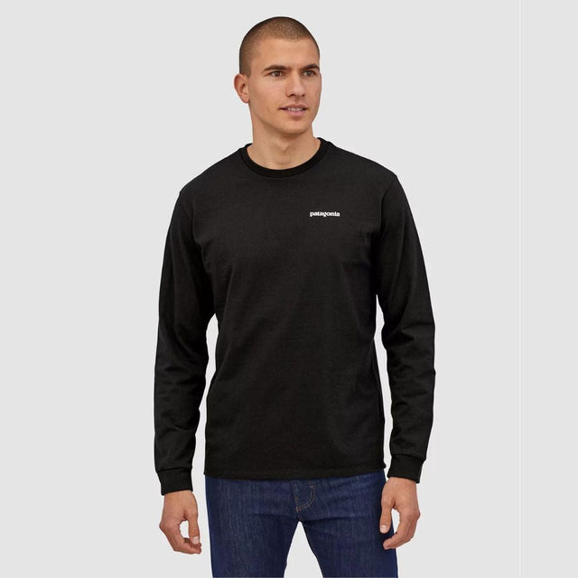 Patagonia Men's Long-Sleeved P-6 Logo Responsibili-Tee T-Shirt Black