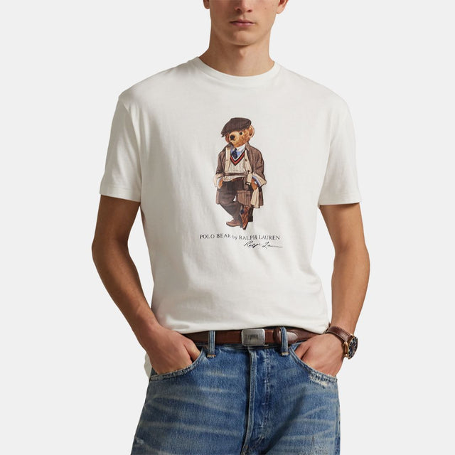 Ralph Lauren Custom Slim Fit Polo Bear Jersey T-Shirt White