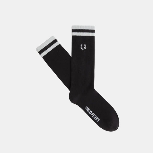 Fred Perry Tipped Sports Socks Black-Snow White