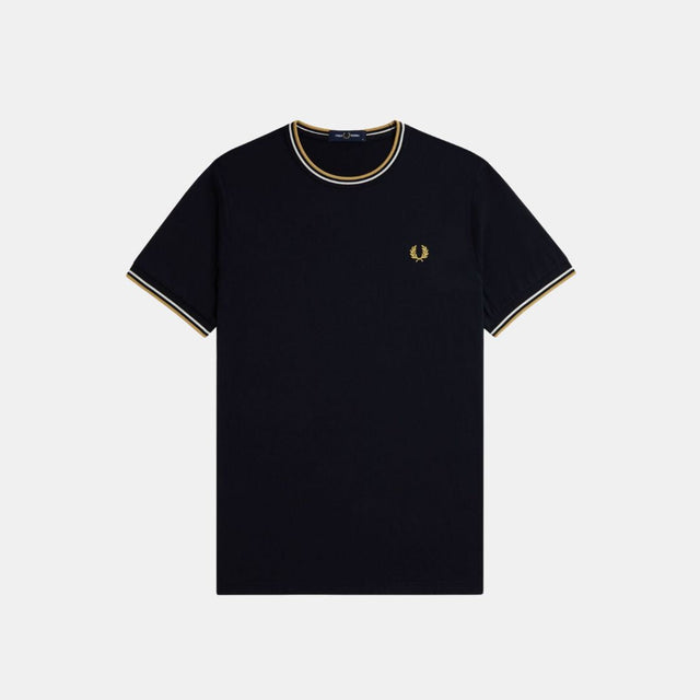 Fred Perry T-Shirt Twin Tipped Navy & Ecru
