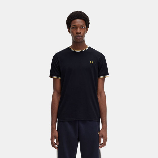 Fred Perry T-Shirt Twin Tipped Navy & Ecru