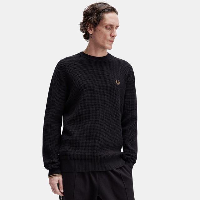 Fred Perry Waffle Stitch Jersey Black