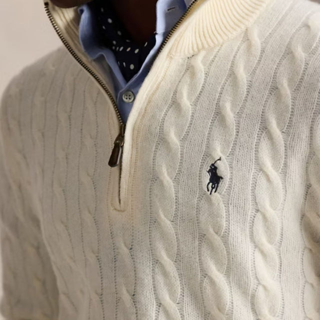 Polo Ralph Lauren Long Sleeve Pullover Quarter Zip Cream